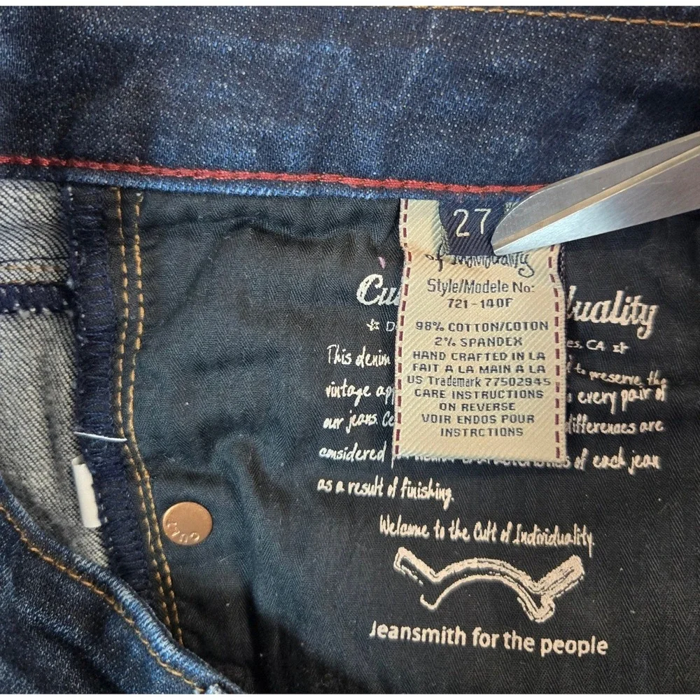 Cult of Individuality Bohemi Bootcut Jeans Womens 27 (28) Dark Wash Distressed